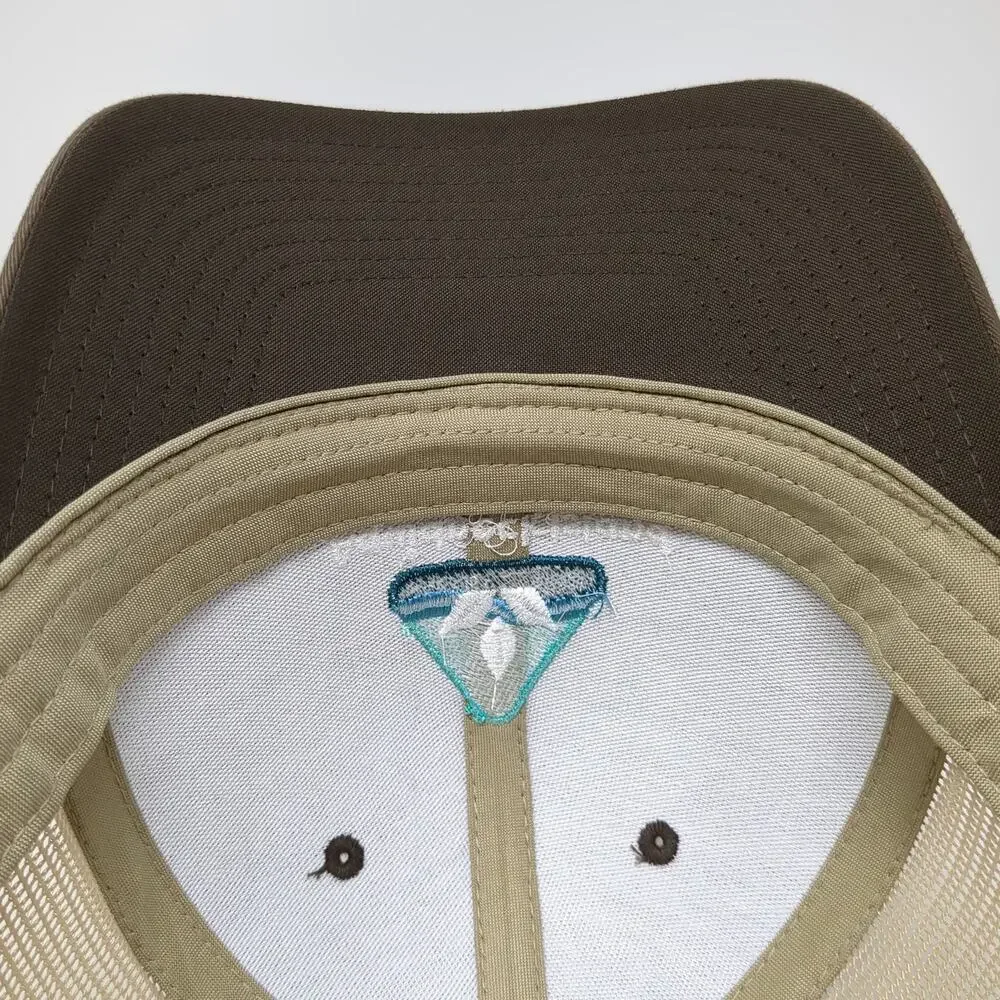 Yupoong Trucker Hat Brown OSFM Mesh Snapback Aquidneck Island Land Trust Logo
